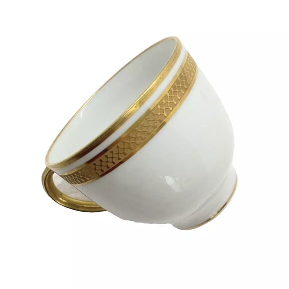 Limoges France W. G. & Co. Footed Demitasse Cup 3 Gold Bands Pattern GUE119 - Picture 5 of 6